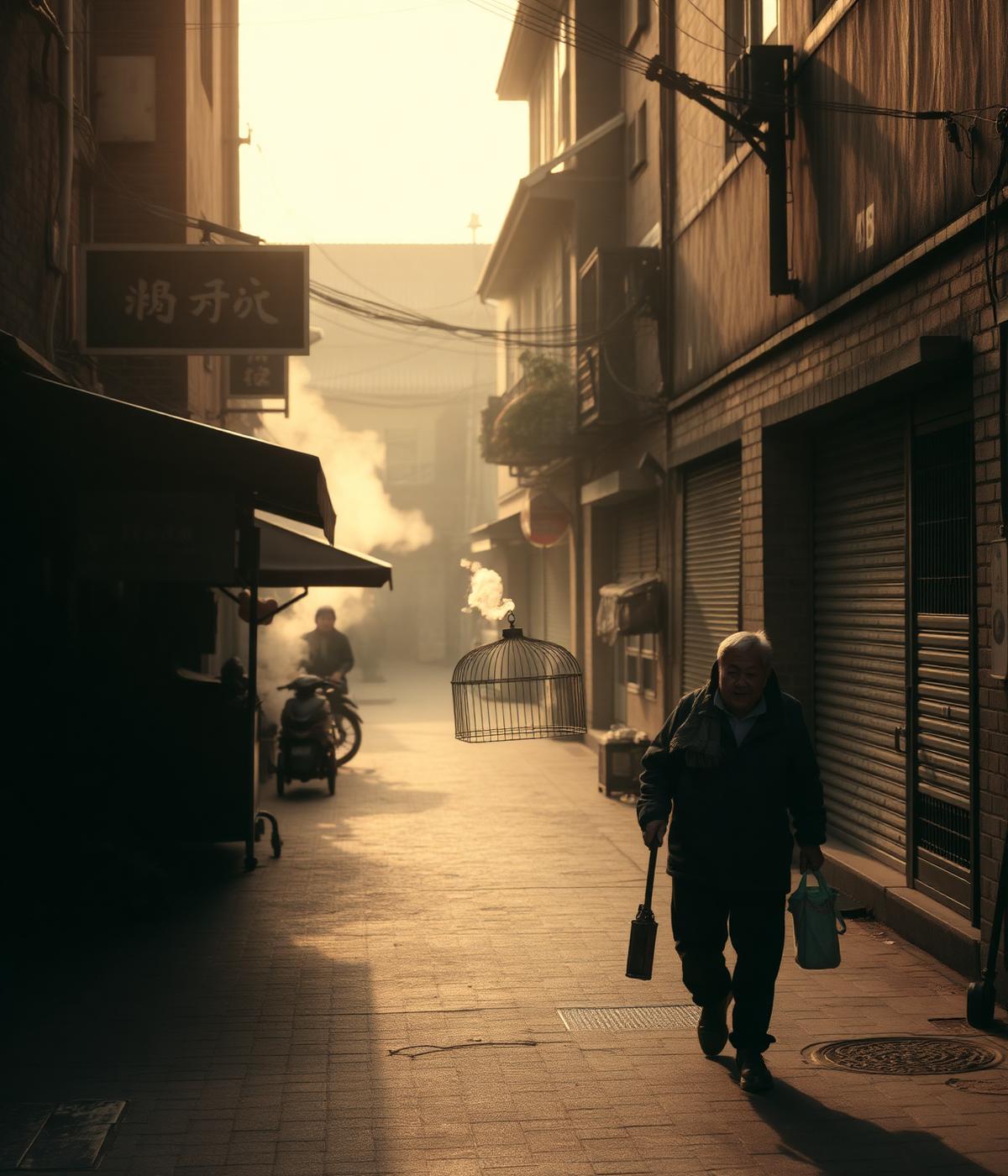 A quiet Beijing hutong at dawn